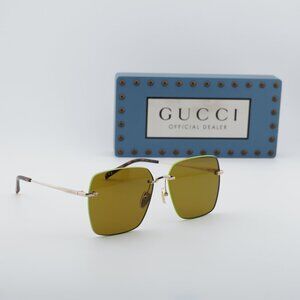 Gucci GG1955SA 004 Square Sunglasses - Gold/Green/Brown